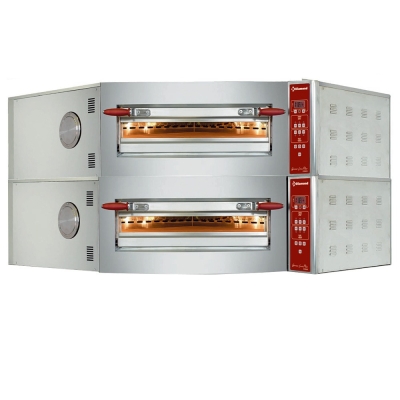 Four électrique d'angle, 2 chambres, 2 x 8 pizzas Ø 350 mm CGD/2-DG
